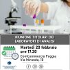 ANALISI CLINICHE, IL 20 FEBBRAIO L’ELEZIONE DEI LABORATORI DI ANALISI CLINICHE