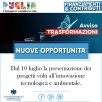 DAL 10 LUGLIO LA PRESENTAZIONE DEI PROGETTI PER LA MISURA REGIONALE TRASFORMAZIONI