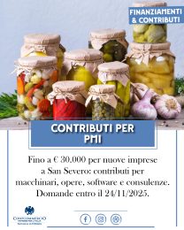 COMUNE DI SAN SEVERO, CONTRIBUTO A FONDO PERDUTO PER LA COMMERCIALIZZAZIONE DI PRODOTTI AGRICOLI